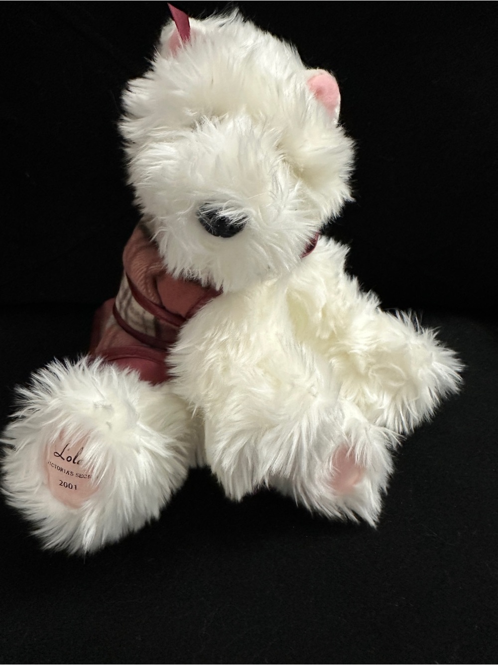 Vintage White Victoria’s Secret by Gund Lola 2001 Scottie Plush